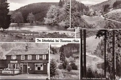 AK Ilmenau, Waldkaffee Schortemühle, Knöpfelstaler Teich, Schortetal, gelaufen