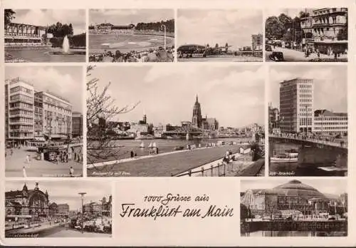 AK Frankfurt, Ilmengarten, Hauptbahnhof, Flughafen, Stadion, ungelaufen