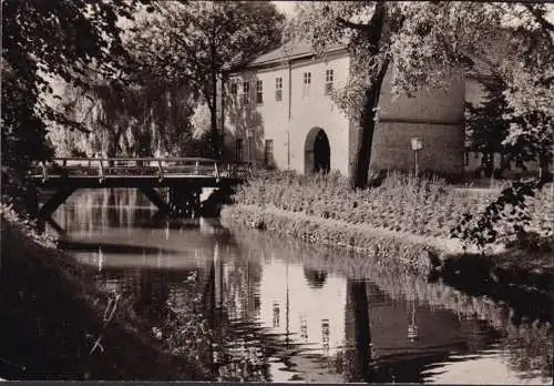 AK Rodewisch, Eingang zur Schloßinsel, Schlößchen Obergöltzsch, ungelaufen