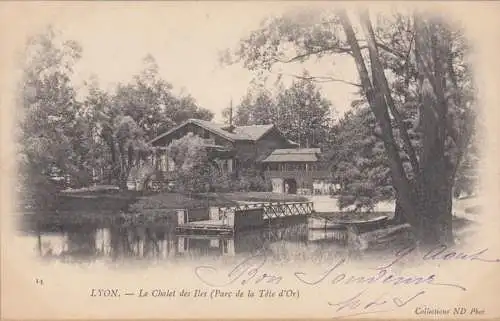 CPA Lyon, Le Chalet des Iles, gel.