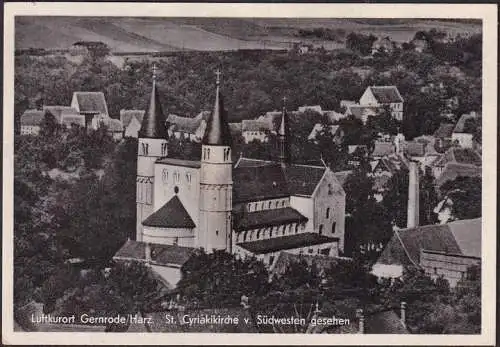 AK Gernrode, Cyriakikirche, ungelaufen