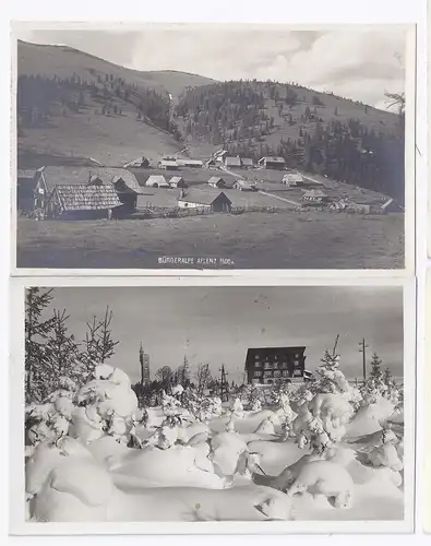 Österreich, Bürgeralpe Aflenz Steiermark, 2 sw-Foto AK, 1mal Winter. #1762