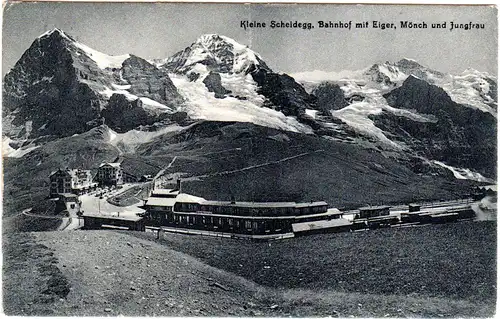 Schweiz, Kl. Scheidegg Bahnhof..., 1912 v. Brienz gebr. sw-AK 