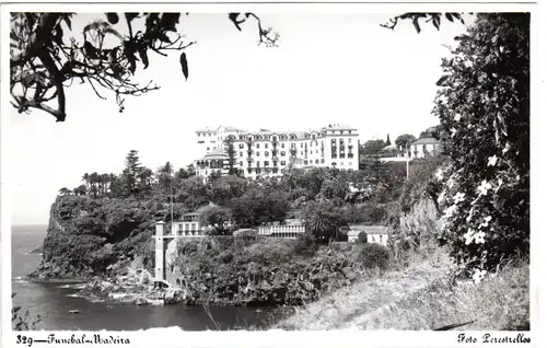 Portugal, Funchal Madeira, 1955 m. Luftpost n. Norwegen gebr. sw-AK