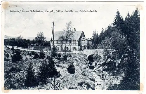 DR 1937, SCHELLERHAU über Dippoldiswalde, Landpost Stpl. auf AK Schinderbrücke. 
