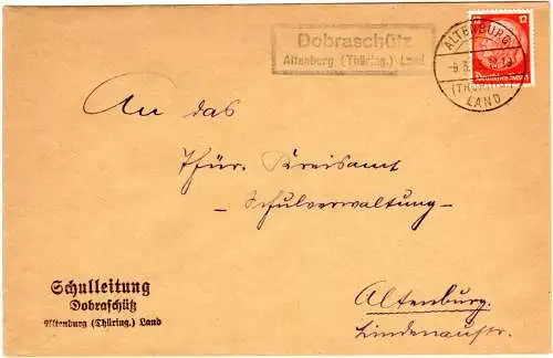 DR 1931, DOBRASCHÜTZ Altenburg (Thür.) Land, Landpost Stpl. auf Brief m. 12 Pf.