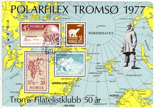 Norwegen 1977, Polarfilex Tromsö Minneblokk des Troms Filatelistklubb 