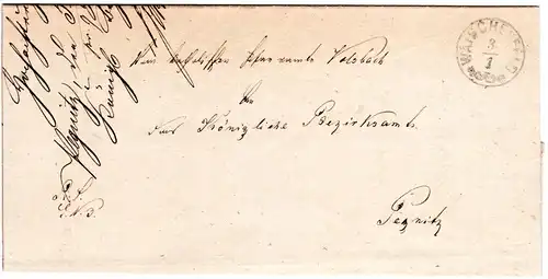 Bayern 1872, K1 Zier Stpl. WAISCHENFELD auf Brief v. Volsbach n. Pegnitz