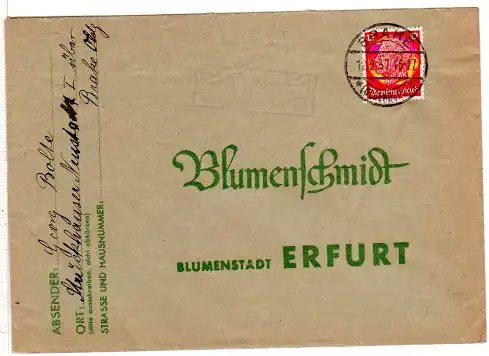 DR 1937, Landpost Stpl. STÜCKHAUSER NEUSTADT I über Brake auf Brief m. 12 Pf.