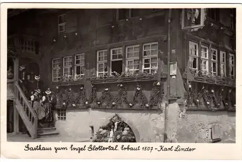 Glottertal, Gasthaus zum Engel, 1952 gebr. sw-AK