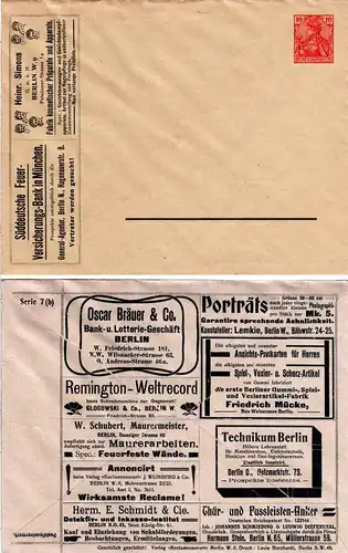 DR 1900, ungebr. Privat-Anzeigenumschlag 10 Pf. Germania Reichspost 