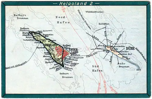 Helgoland 2, 1911 gebr. Land-/Seekarten-Farb-AK