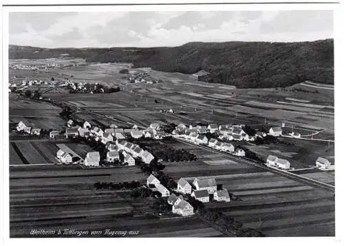 Weilheim b. Tuttlingen vom Flugzeug aus, ungebr. sw-AK.