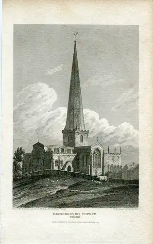 Heminbrought Church, Yorkshire Gravierkunst De Einer Baustelle De J. P. Neale