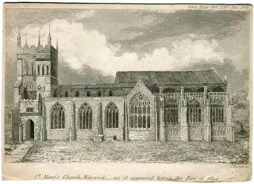 St.Mary Er Church, Warwick As It Erschienen Before The Fire Of 1694