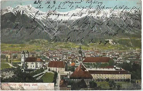 AK Innsbruck am Berg Isel. ca. 1909, Postkarte. Ca. 1909, Verlag Robert Warger