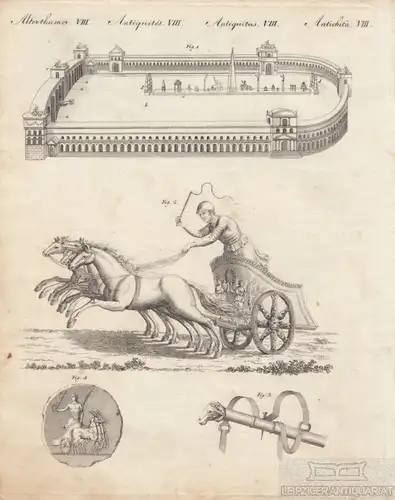 Alterthümer. Tafel VIII. Römer. Rennbahn, Kupferstich, Bertuch. Kunstgrafik