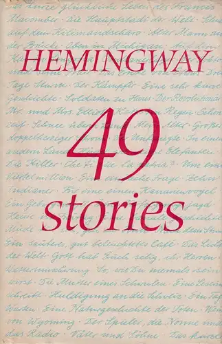 Buch: 49 stories, Hemingway, Ernest. 1963, Aufbau-Verlag, gebraucht, gut