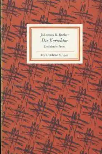 Insel-Bücherei 931, Die Korrektur, Becher, Johannes R. 1971, Insel-Verlag