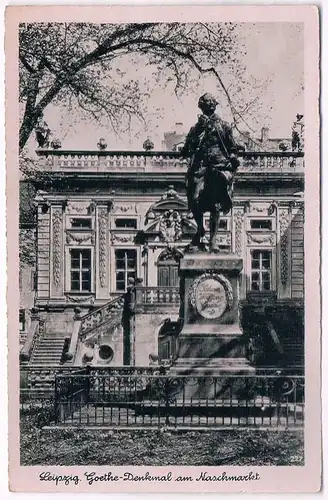 AK Leipzig. Goethe-Denkmal am Naschmarkt, Postkarte, gebraucht, gut, ungelaufen