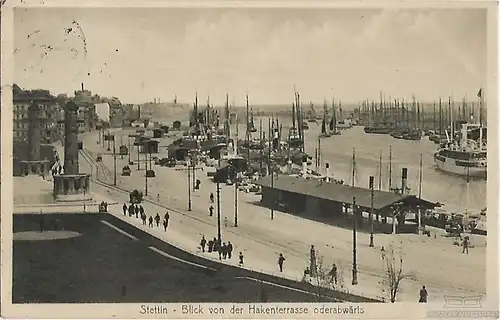 AK Stettin. Blick von der Hakenterrasse oderabwärts. ca. 1912, Postkarte