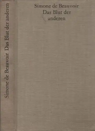 Buch: Das Blut der anderen, Roman. Beauvoir, Simone de, 1968, Volk und Welt