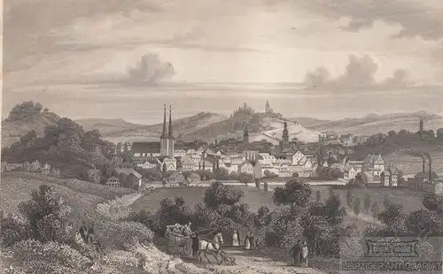 Elberfeld. aus Meyers Universum, Stahlstich. Kunstgrafik, 1850, gebraucht, gut