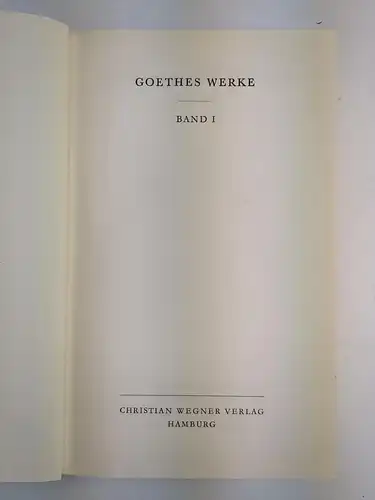 Buch: Goethes Werke in 14 Bänden + Registerband, Christian Wegner Verlag, 15 Bde