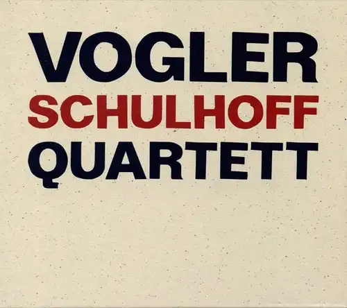 CD: Vogler Quartett, Schulhoff, 2012, Jazzwerkstatt, gebraucht, wie neu