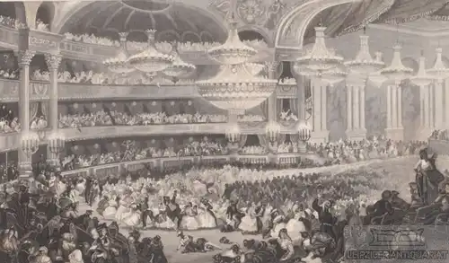 Interiore des Opernhauses in Paris (Grand Bal Masque). aus Meyers... Stahlstich