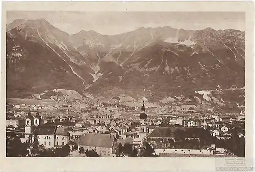 AK Innsbruck vom Berg Isel mit Nordkette. ca. 1925, Postkarte. Serien Nr