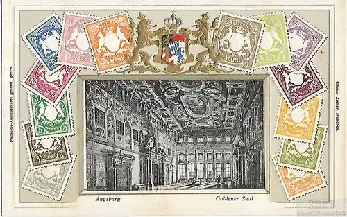 AK Augsburg. Goldener Saal. ca. 1913, Postkarte. Ca. 1913, Verlag Ottmar Zieher