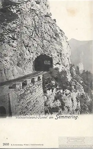 AK Weinzettelwand-Tunnel am Semmering. ca. 1913, Postkarte. Serien Nr, ca. 1913