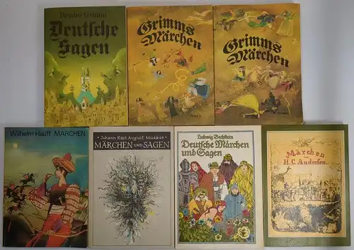 7 Bücher Märchen und Sagen, Brüder Grimm, Andersen, Bechstein, Hauff, Musäus