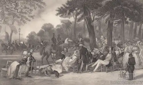 Les Champs Elises (Paris). aus Meyers Universum, Stahlstich. Kunstgrafik, 1850