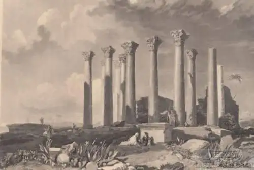 Ruins of Djerash in Syria. aus Meyers Universum, Stahlstich. Kunstgrafik