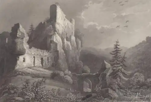 Die Burg Sperberstein im bayerschen Rheinkreise. aus Meyers... Stahlstich 264724