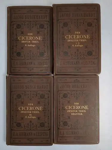 Buch: Der Cicerone, Burckhardt, Jacob, 1893, E. A. Seemann Verlag, 4 Bände