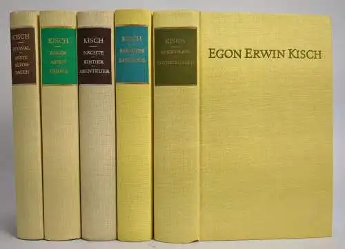 5 Bücher Egon Erwin Kisch, Gesammelte Werke in Einzelausgaben, Aufbau, 5 Bände