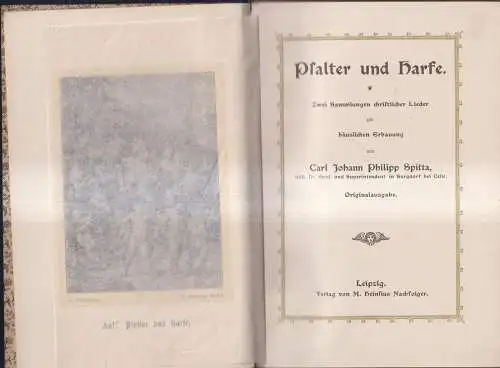 Buch: Psalter und Harfe. Spitta, Carl Johann Philipp, 1887,  Verlag M. Heinsius