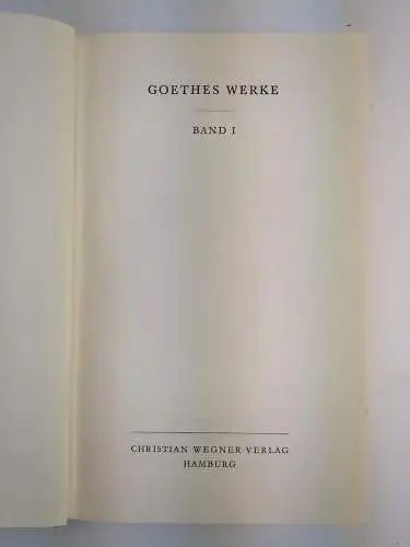 Buch: Goethes Werke in 14 Bänden + Registerband, Christian Wegner Verlag, 15 Bde