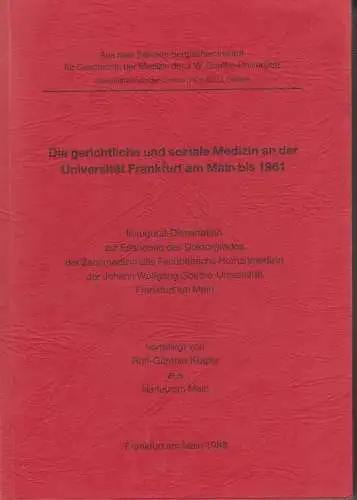 Buch: Die gerichtliche und soziale Medizin ... bis 1961, Kögler, Rolf-Günther