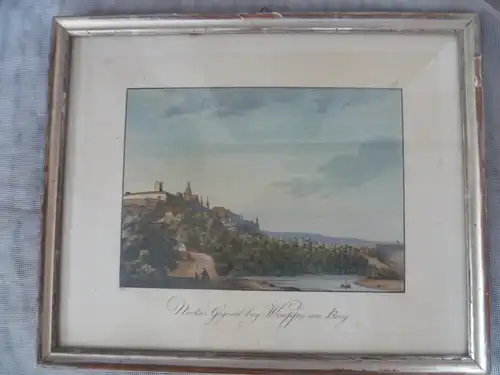 Stahlstich aquarelliert „Bad Wimpfen“, Lang Joseph Aloisius 1812-1893