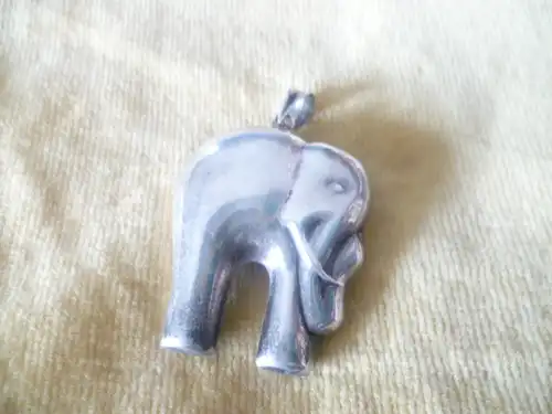 925 Silber Elefant Anhänger Vintage 1970 er  Höhe 5 cm