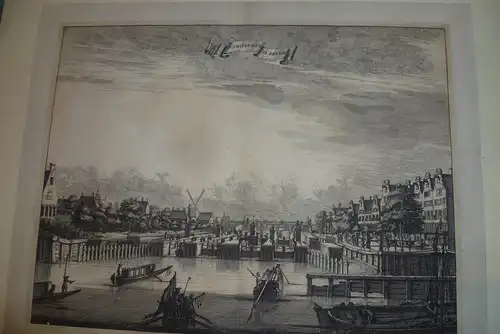 Andrea Commodi Florenz 1560-1638 großer Stahlstich signiert dat.1601 hier Amsterdam "AMSTEL D´AMSTEL SLUYS EN BRUGH " rechts in der Platte 