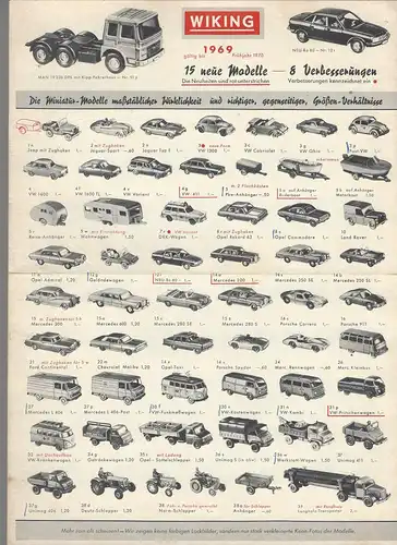 Wiking 1969. Bild-Preisliste. 