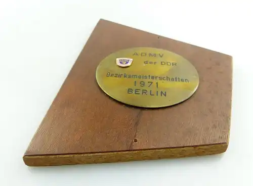 e9763 Plakette ADMV der DDR Bezirksmeisterschaften 1971 Berlin Pokal