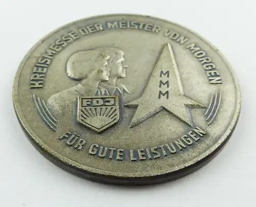 e9485 DDR Medaille Kreismesse der Meister von Morgen MMM FDJ für gute Leistungen