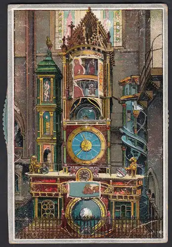 AK Mechanische Karte Astronomische Münster-Uhr Strassburg 1917  (27419