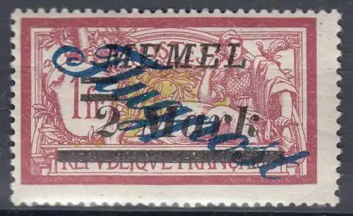 Memel 1922 Mi. 77 Freimarken mit Aufdruck 2 M. auf 1 Fr. ** MNH     (70506